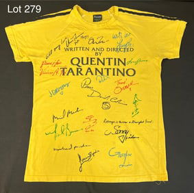 Signed "Written and Directed by Quentin Tarantino" T-Shirt With Signatures from Quentin Tarantino