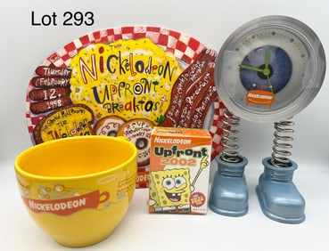 Nickelodeon Promotional Press Kit Collection Including Rare Limited Edition Metal Spring Clock