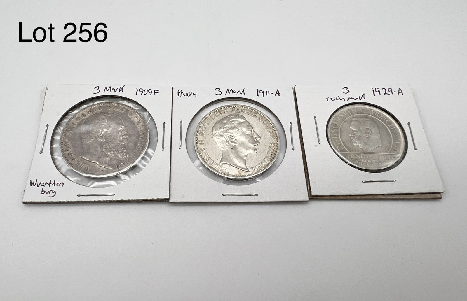 Three Prussia / German States 3 Mark Silver Coins (1 of 3)