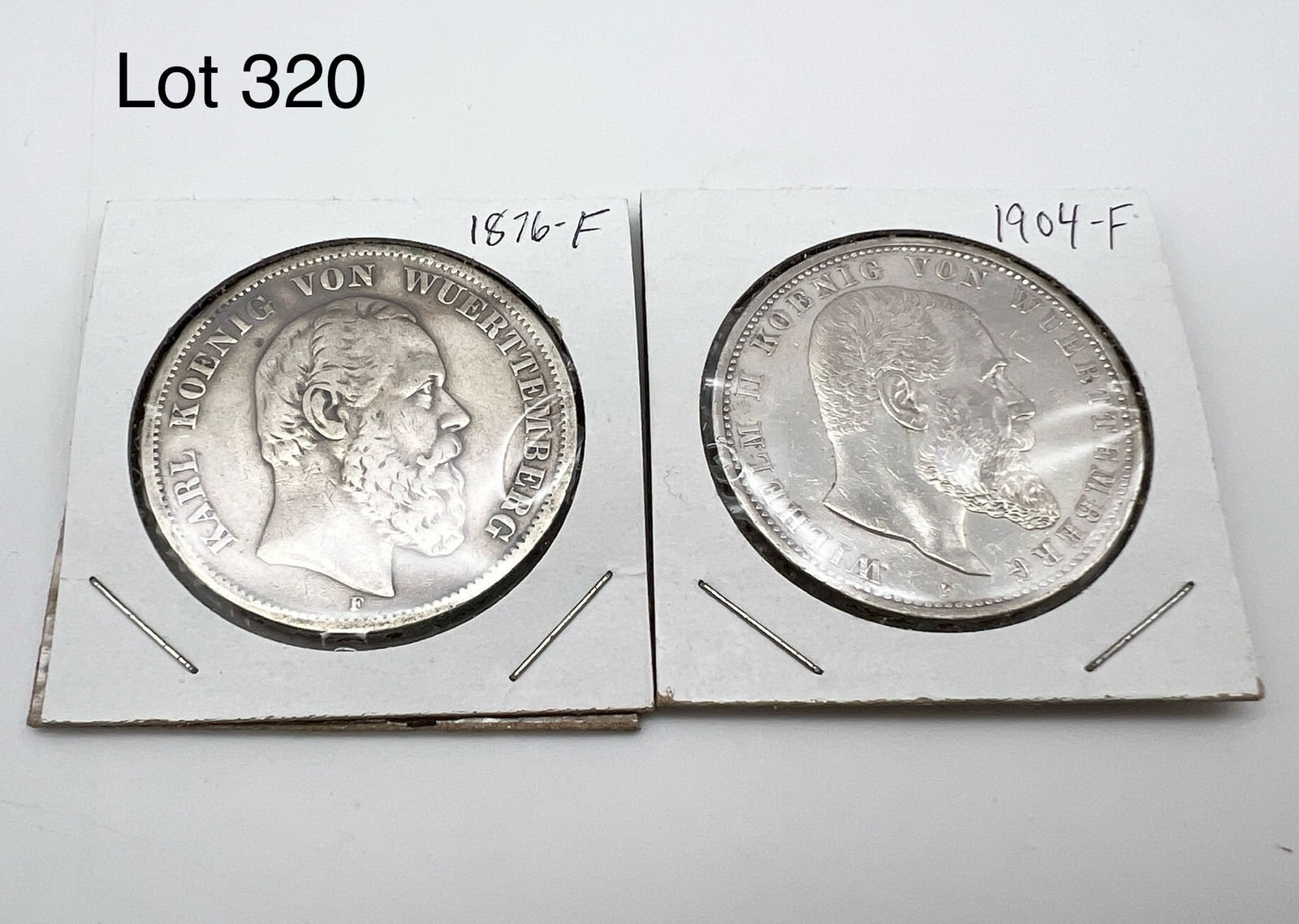 A Lot of 2 Funf (5) Marks German States / Prussia Silver Coins (1 of 5)