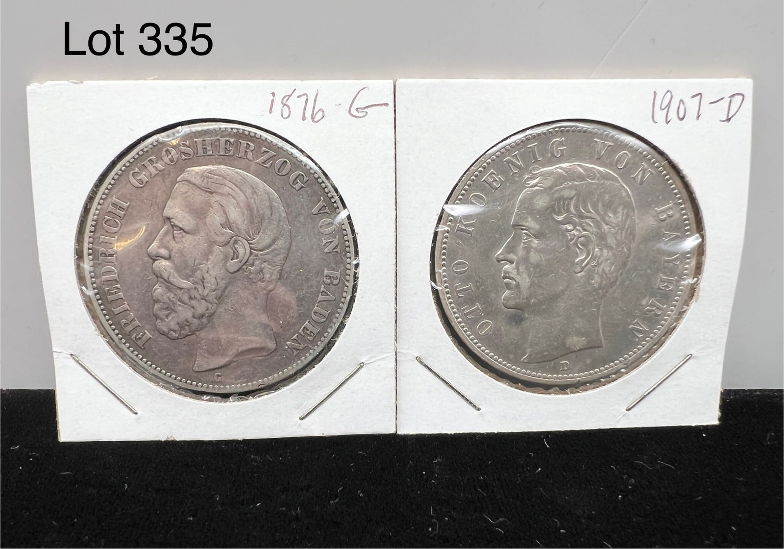 A Lot of 2 Funf (5) Marks German States / Prussia Silver Coins (1 of 5)