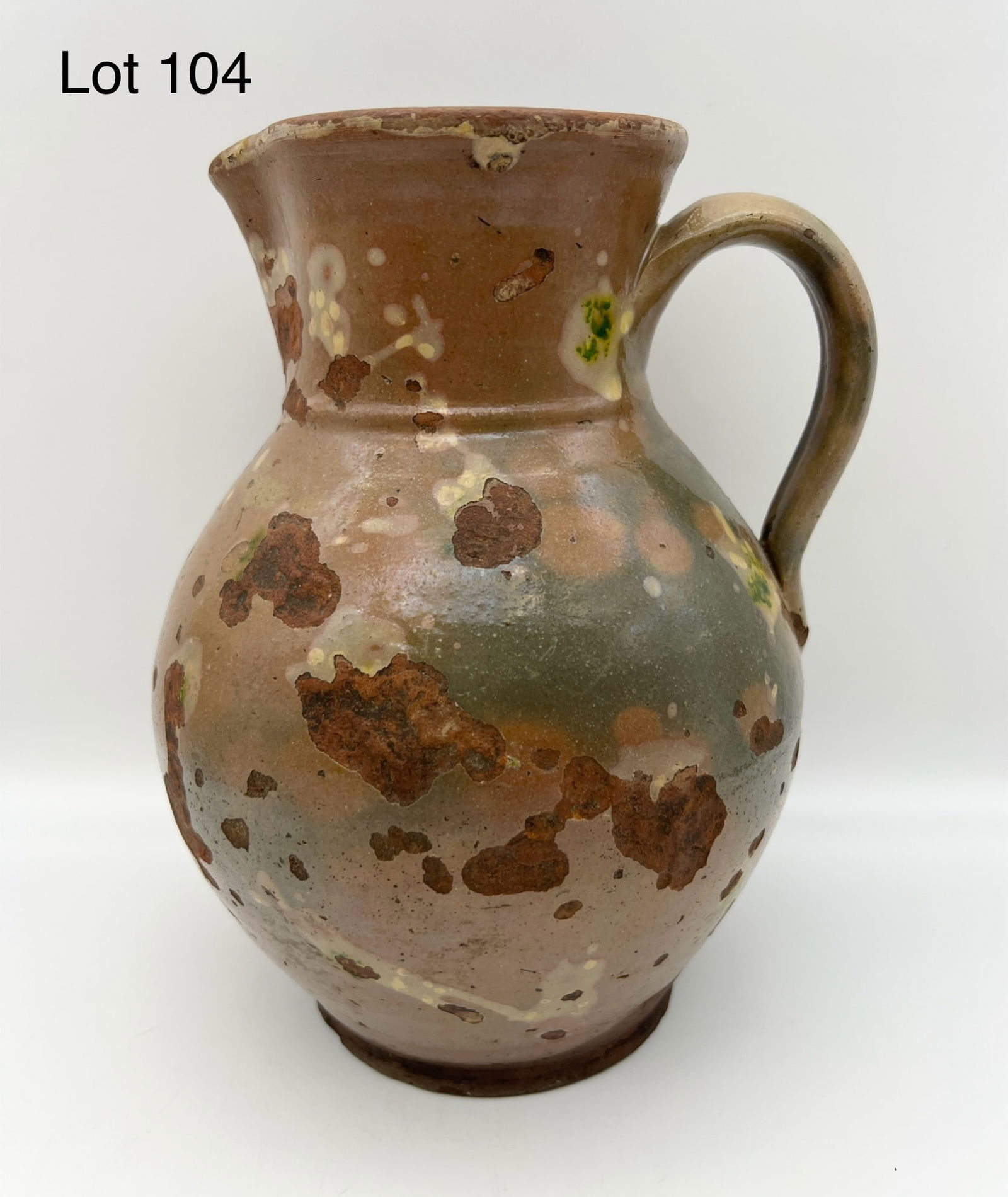 An Antique Rustic Glazed Terracotta Jug from Lithuania (1 of 10)
