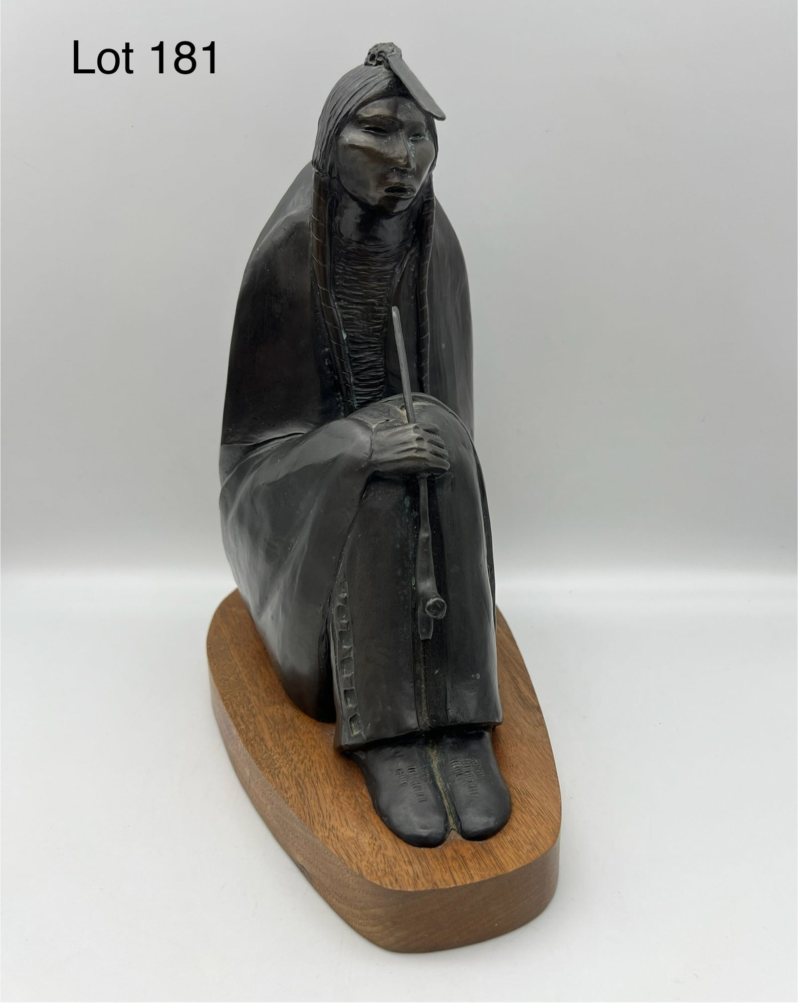 Signed Allan Houser (1914-1994) 'Silent Prayer' Bronze Statue, 1980 (1 of 6)