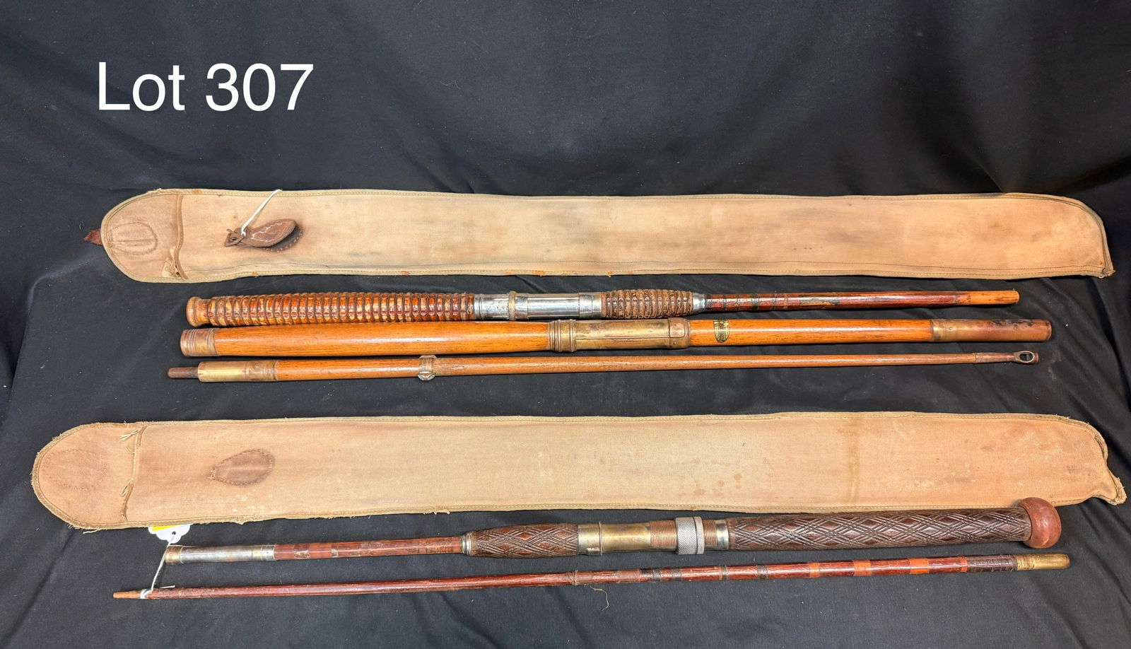 Antique Hexagonal "Kingfisher" Rod Together with Fly Fishing Pole and Rod Handle (1 of 14)