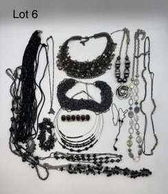 Lot of Vintage Black and Dark Toned Jewelry