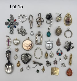 Collection of Pendants in Silver & Gold Tones