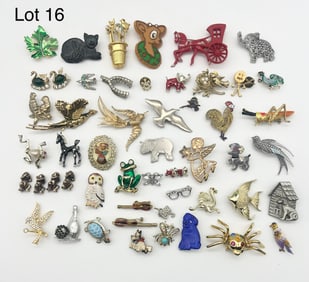 An Assortment of Vintage Figural Brooches