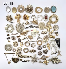 Grouping of Gold Tone Costume Brooches