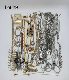 Costume Jewelry Lot in Silver & Gold Tones