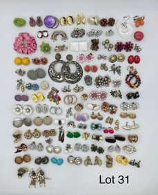Lot of Stylish Clip-On Costume Earrings