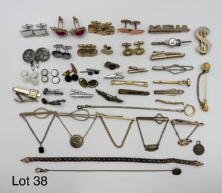 Assorted Vintage Menswear Jewelry Inc Cufflinks and Money Clip