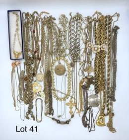 Gold Tone Costume Jewelry, Especially Necklaces & Chain