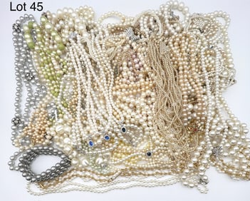 Huge Lot of Vintage Pearls and Faux Pearls