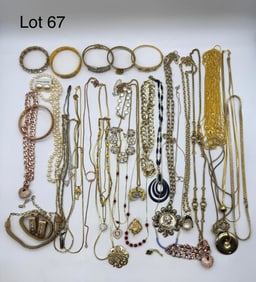 Costume Jewelry Lot in Gold Tones Feat. Sets