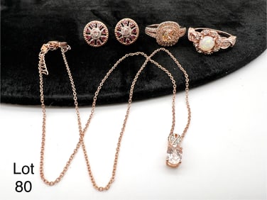 Lot of Sterling Pieces with Colored Gemstones