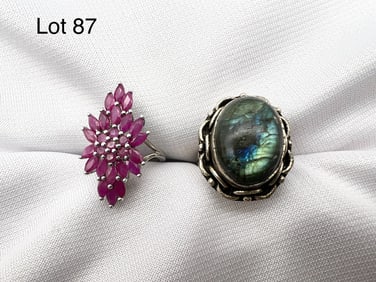 Duo of Sterling Silver Rings