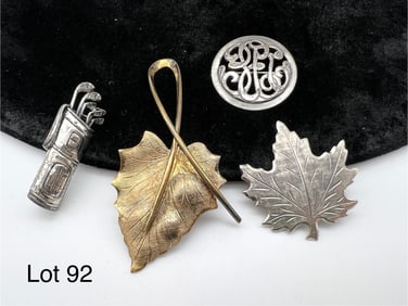 Vintage Signed Beau Sterling Brooch Lot