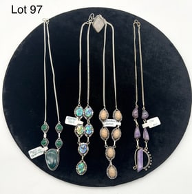 Collection of Gemstone Necklaces With Ring