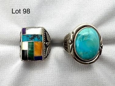 Pair of Sterling Silver Southwestern Rings