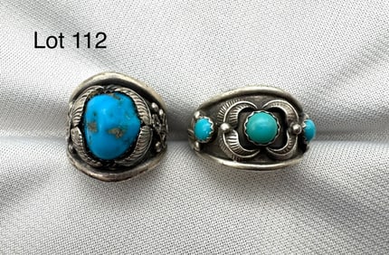 Gorgeous Duo of Southwestern Sterling Silver Rings