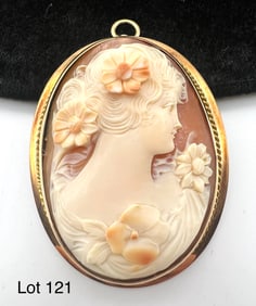 Antique Gold Filled Cameo Brooch