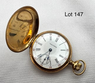 14K Gold Waltham Hunter Pocket Watch