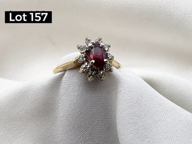 14k Gold Ruby and Diamond Ring