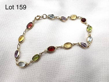 14K Gold Mixed Stone Bracelet