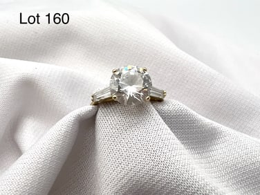 14K Gold Cubic Zirconia Solitaire Ring