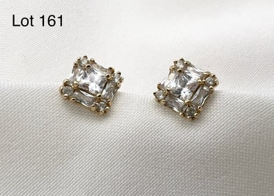 14k Gold CZ Earrings