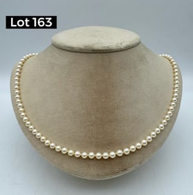 Pearl Necklace w/ 14K Yellow Gold Clasp