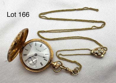 14K Gold Elgin Hunter Case Pocket Watch