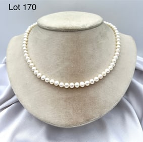 Pearl Necklace W/ 14K Gold Clasp