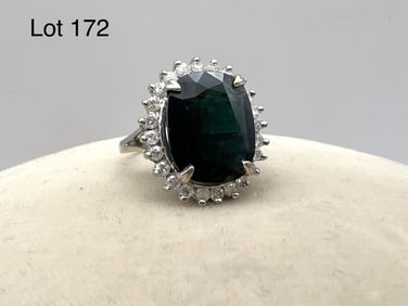 14K Gold Sapphire and Diamond Ring