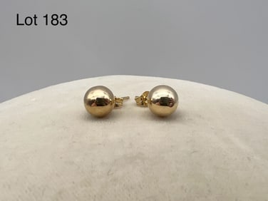 14K Gold Ball Stud Earrings