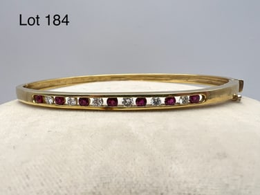 14K Garnet and Diamond Bracelet