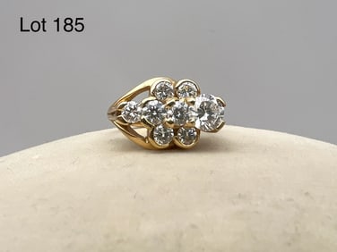 14K Diamond Cluster Ring