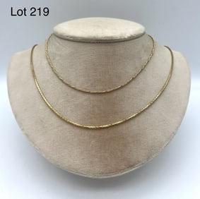 Duo of 14K Gold Chain Necklaces