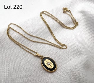 14K Gold Diamond Pendant Necklace