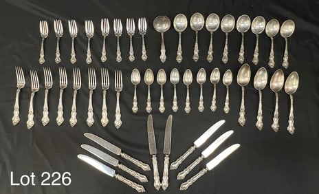 Antique Gorham Sterling Silver Service For Eight