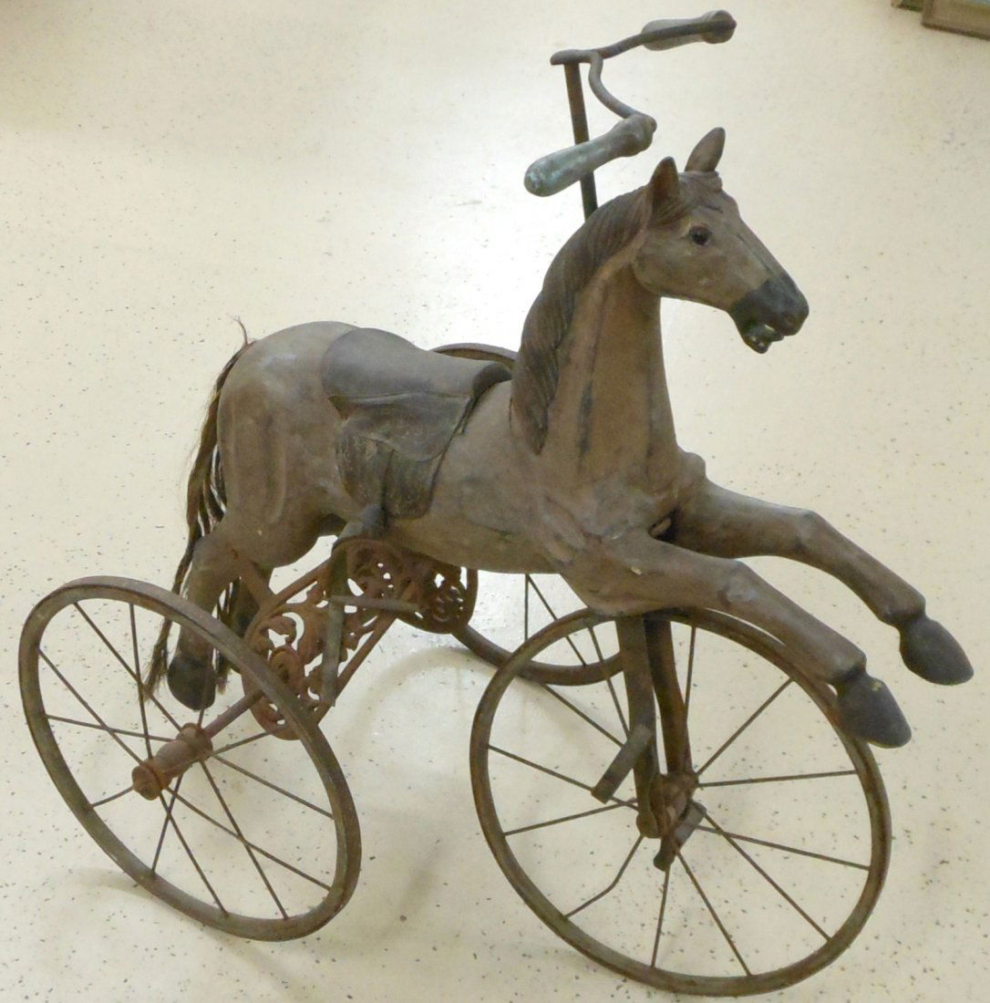 Antique Style Child s Wooden Horse Tricycle