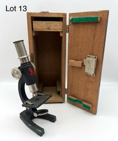 Vintage Mini Student ESL Microscope In Original Case