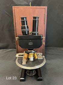 1920's Spencer Microscope in Custom Carry Case