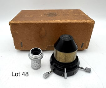Vintage C. Baker Objective Lens and Condenser in Box