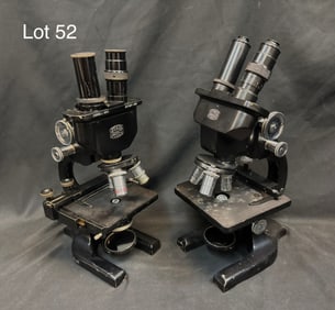 Two Vintage Spencer Binocular Microscopes