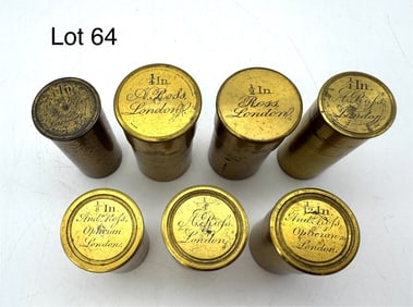 Collection of Very Early A. Ross Objective Lenses in Brass Canisters