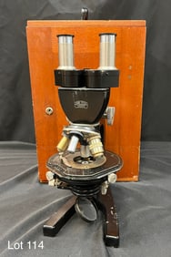 A 1930's Cased Carl Zeiss "Jena" Microscope In Custom Case