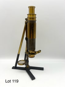Early Charles Baker Brass and Metal Travelling Microscope