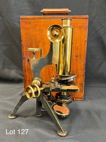 An Early 20thC Watson & Sons Microscope in Custom Case