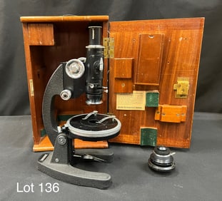 Vintage Cooke Troughton & Simms Microscope In Custom Case